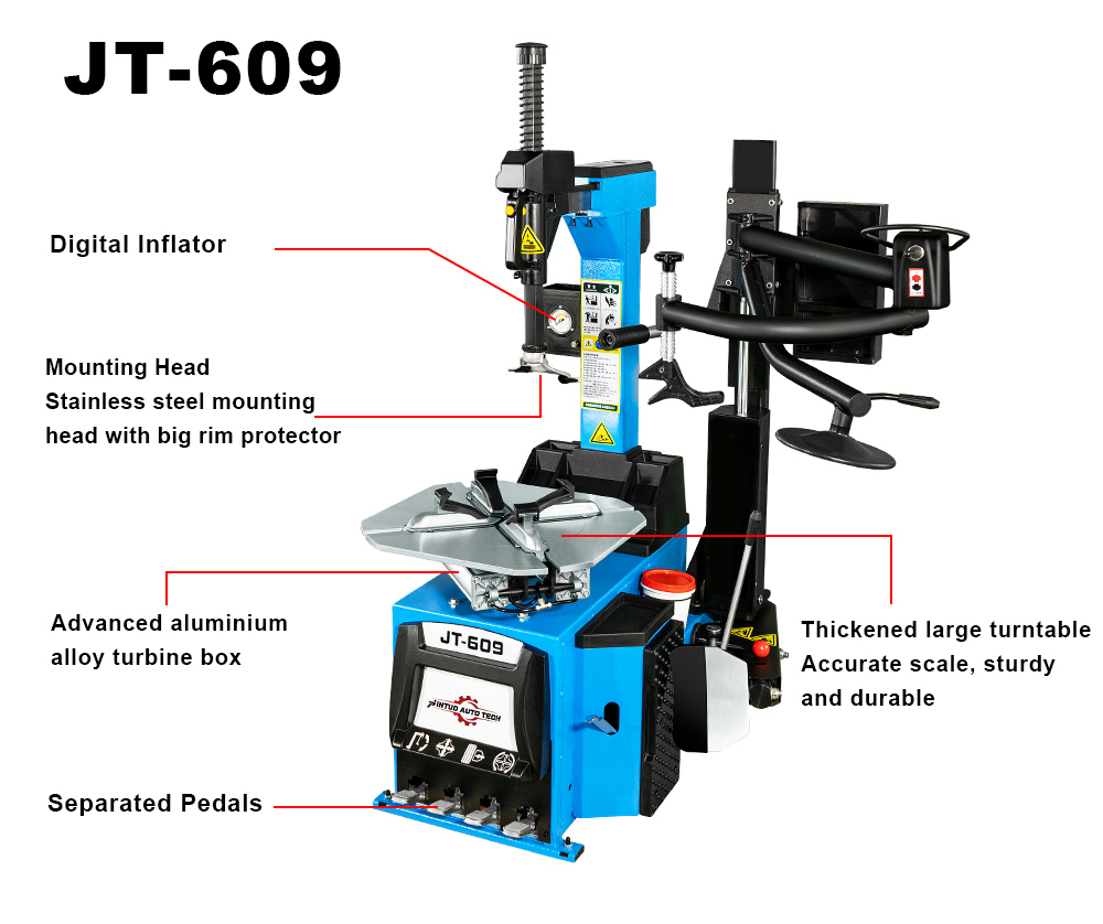 Descripción del cambiador de neumáticos JT-609. 