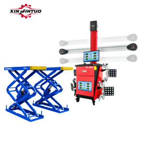 Xinjintuo-elevador de tijera subterráneo barato, taller de mantenimiento de automóviles, equipo alineador de cuatro ruedas 3d