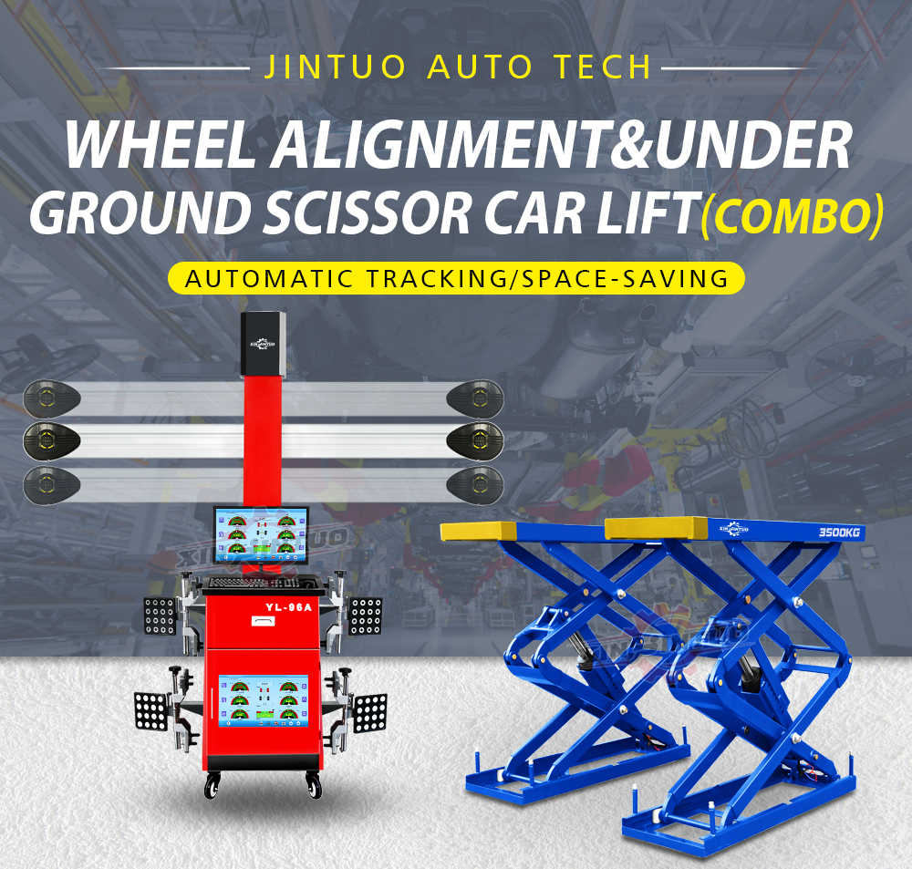 Alineación de ruedas y elevador de coches de tijera subterráneo
