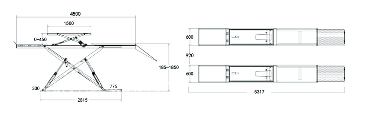 Dimensiones de instalación de tijeras ultrafinas