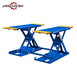 Elevador de tijera móvil pequeño Jintuo de altura media, súper fino, de doble cilindro, móvil, para garaje de casa, coche, a la venta